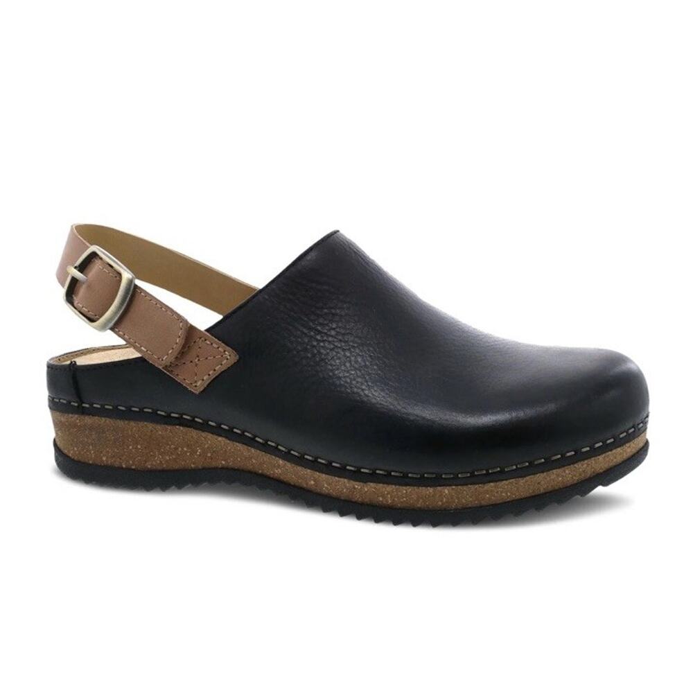 Dansko Merrin Slingback Mule Clogs EUR 41 Womens Size 10.5 11 Black Leather